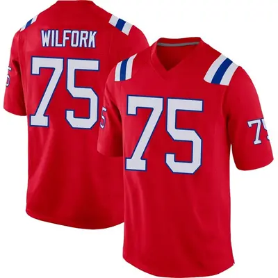 Men's Game Vince Wilfork New England Patriots Red Alternate Jersey