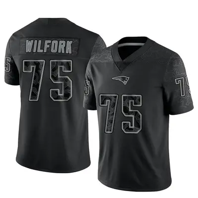 Men's Limited Vince Wilfork New England Patriots Black Reflective Jersey